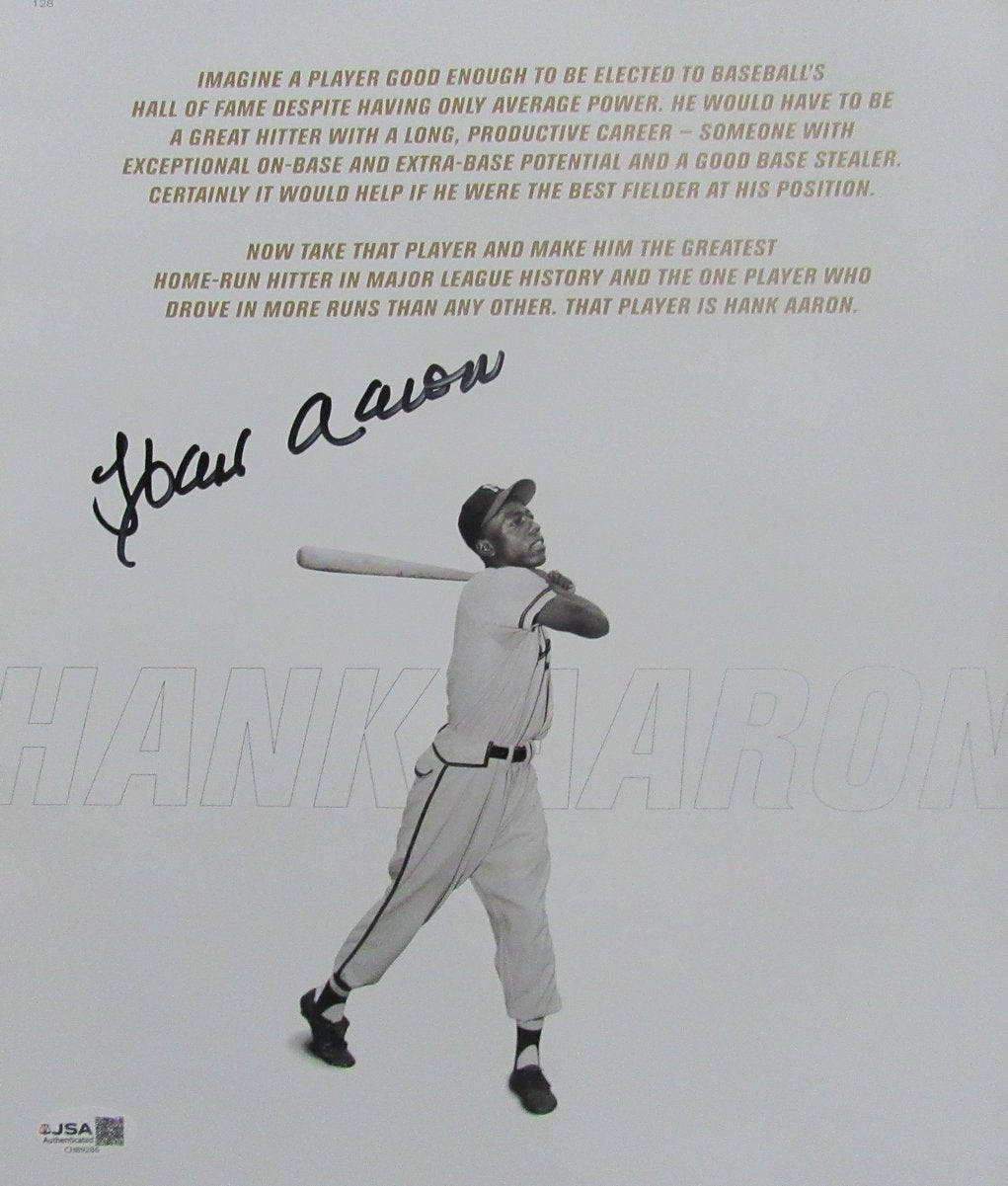 Hank Aaron HOF Signed/Autographed 10x12 Book Photo Braves JSA 200126