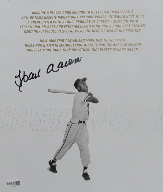 Hank Aaron HOF Signed/Autographed 10x12 Book Photo Braves JSA 200126