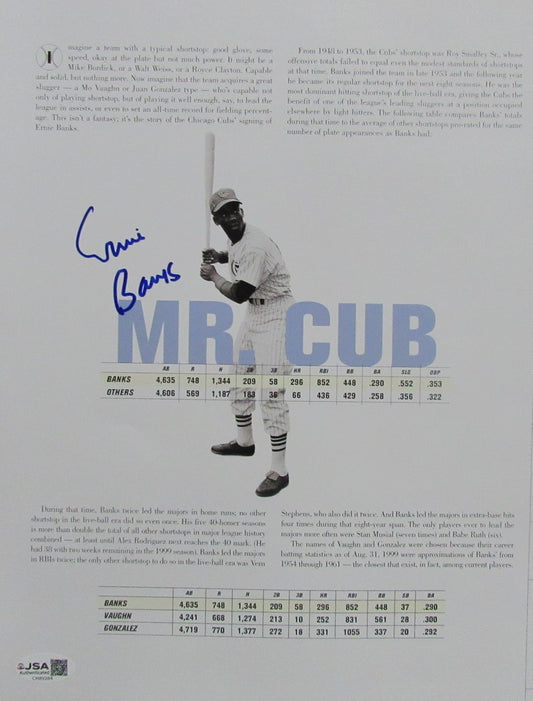 Ernie Banks HOF Signed/Autographed 10x12 Book Photo Cubs JSA 200128