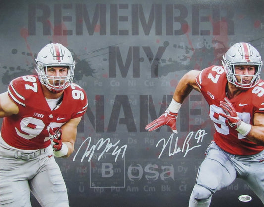 Nick Bosa/Joey Bosa Dual-Signed/Autographed 16x20 Photo Ohio State JSA 200116