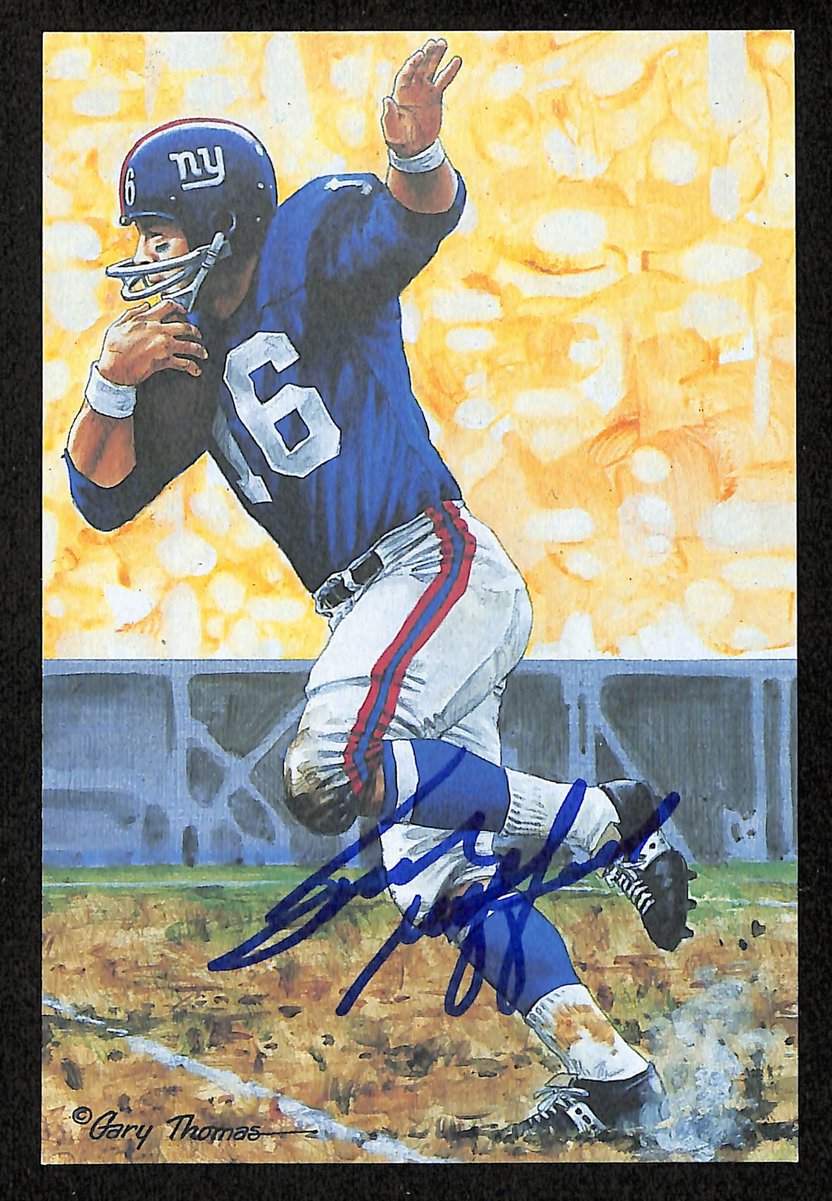 Frank Gifford Signed/Auto 1989 GLAC/Goal Line Art Postcard Giants PSA/DNA 200340