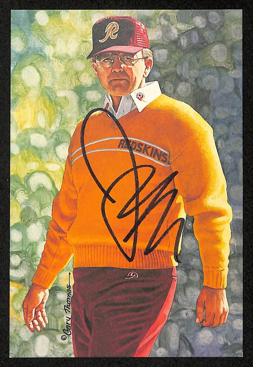 Joe Gibbs Signed/Auto 1996 GLAC/Goal Line Art Postcard Redskins PSA/DNA 200341