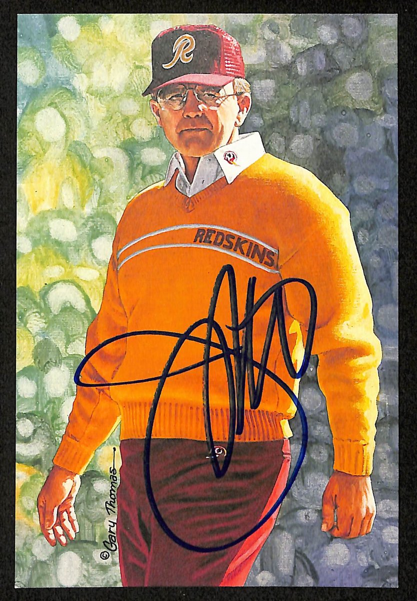 Joe Gibbs Signed/Auto 1996 GLAC/Goal Line Art Postcard Redskins PSA/DNA 200342