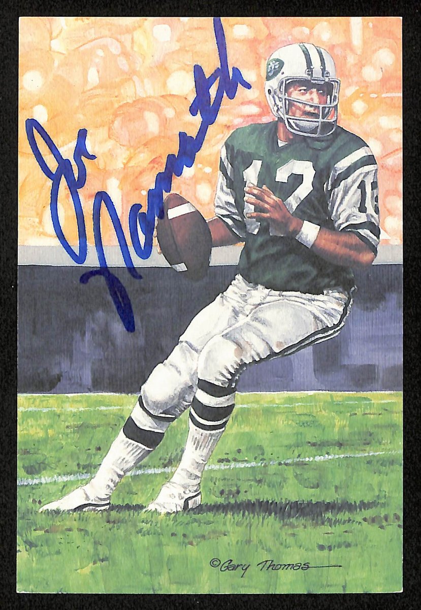 Joe Namath Signed/Auto 1990 GLAC/Goal Line Art Postcard NY Jets PSA/DNA 200343