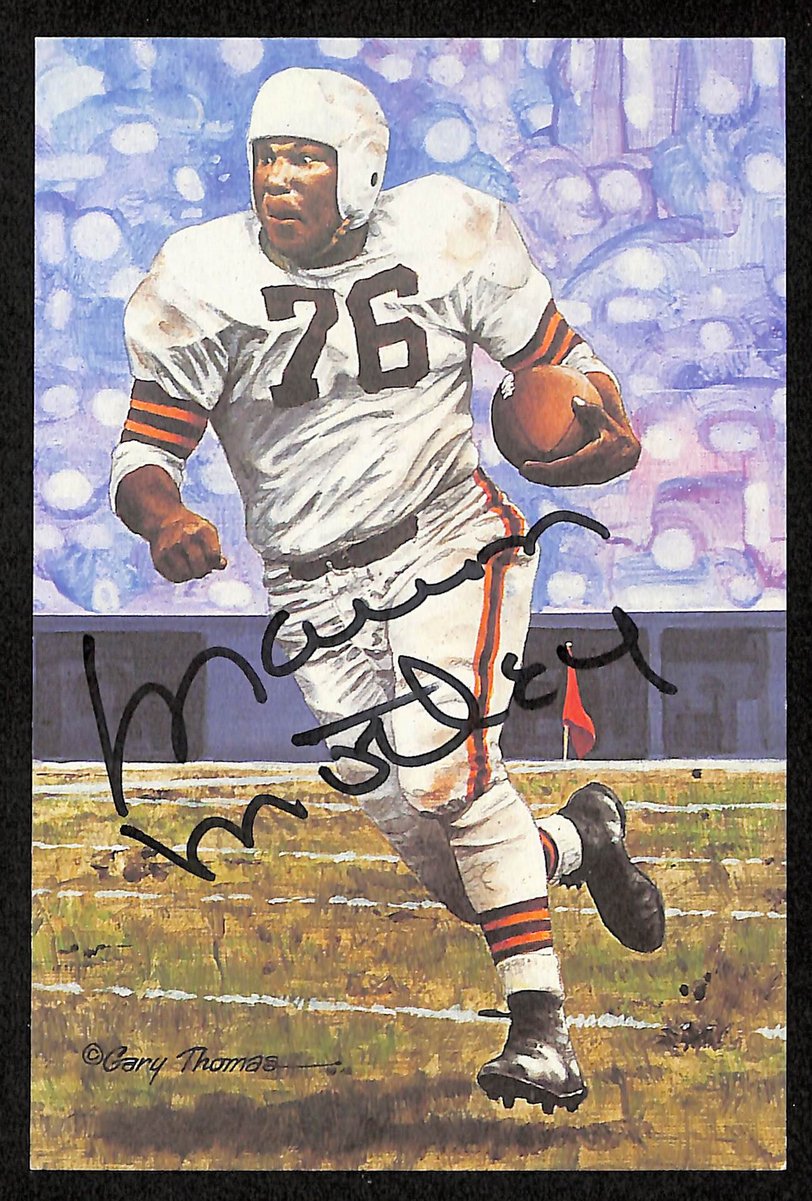 Marion Motley Signed 1991 GLAC/Goal Line Art Postcard Browns PSA/DNA 200347