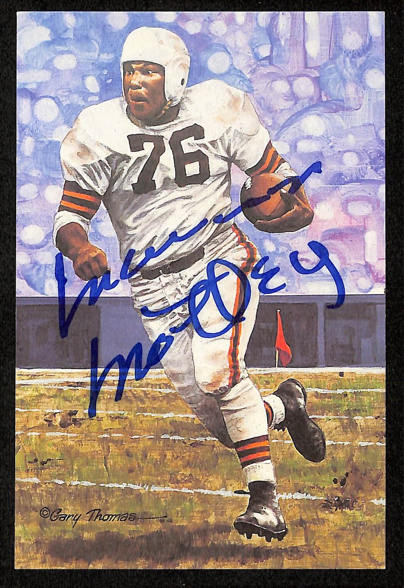 Marion Motley Signed 1991 GLAC/Goal Line Art Postcard Browns PSA/DNA 200348