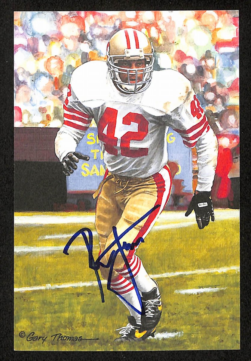 Ronnie Lott Signed/Auto 2000 GLAC/Goal Line Art Postcard 49ers PSA/DNA 200349