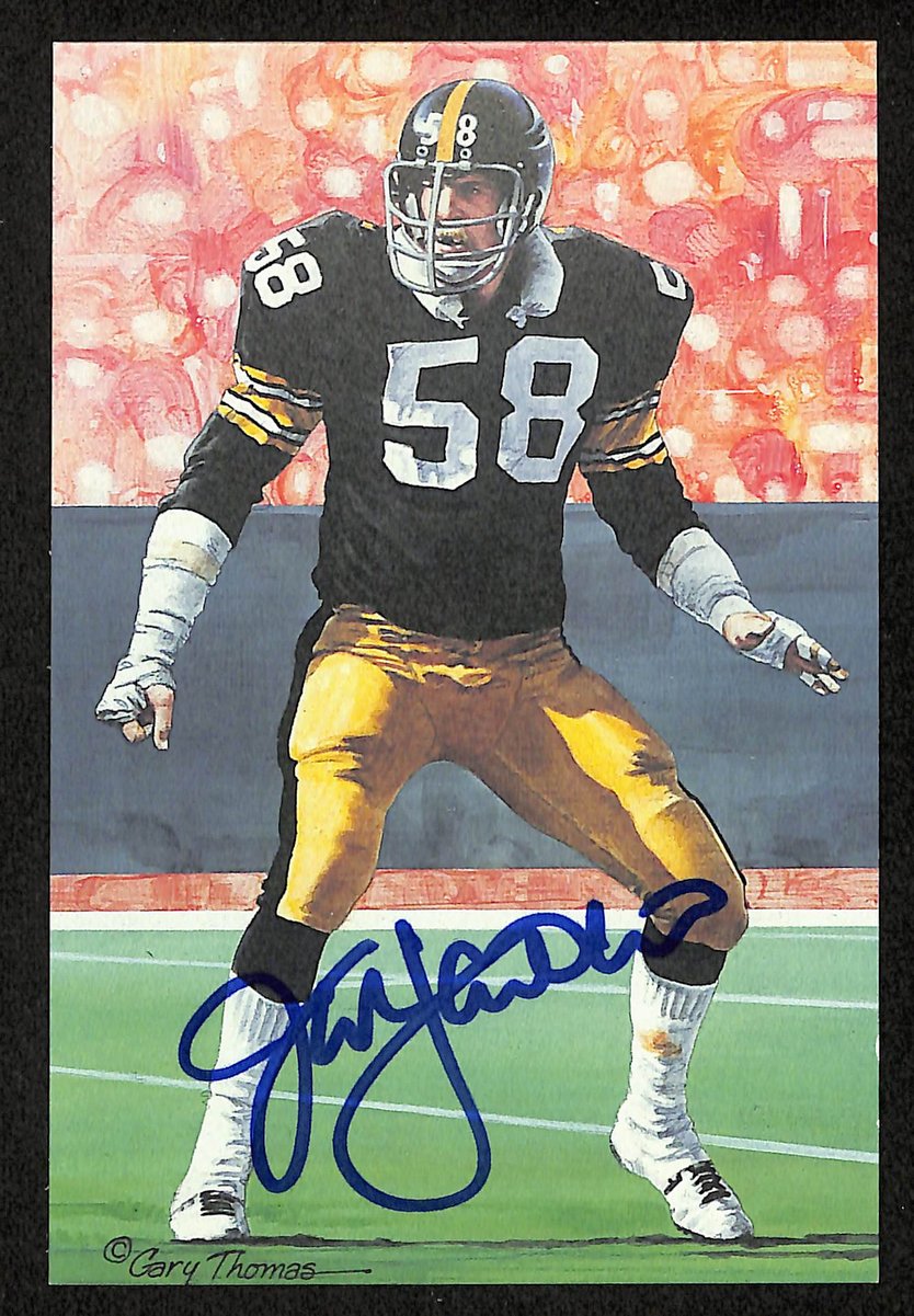 Jack Lambert Signed 1993 GLAC/Goal Line Art Postcard Steelers PSA/DNA 200350