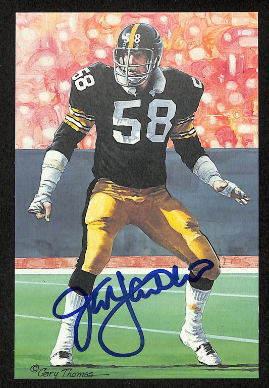 Jack Lambert Signed 1993 GLAC/Goal Line Art Postcard Steelers PSA/DNA 200350