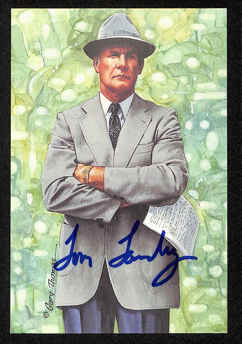 Tom Landry Signed 1993 GLAC/Goal Line Art Postcard Cowboys PSA/DNA 200352