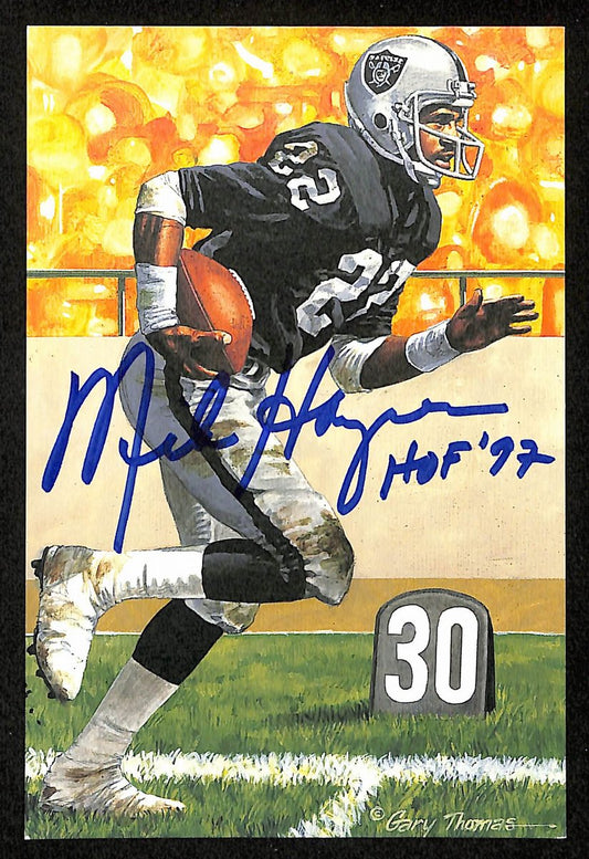 Mike Haynes Signed/Inscr 1997 GLAC/Goal Line Art Postcard Raiders PSA/DNA 200356