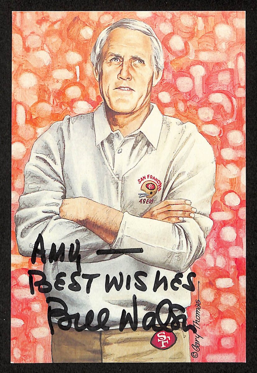 Bill Walsh Signed/Inscr 1993 GLAC/Goal Line Art Postcard 49ers PSA/DNA 200358