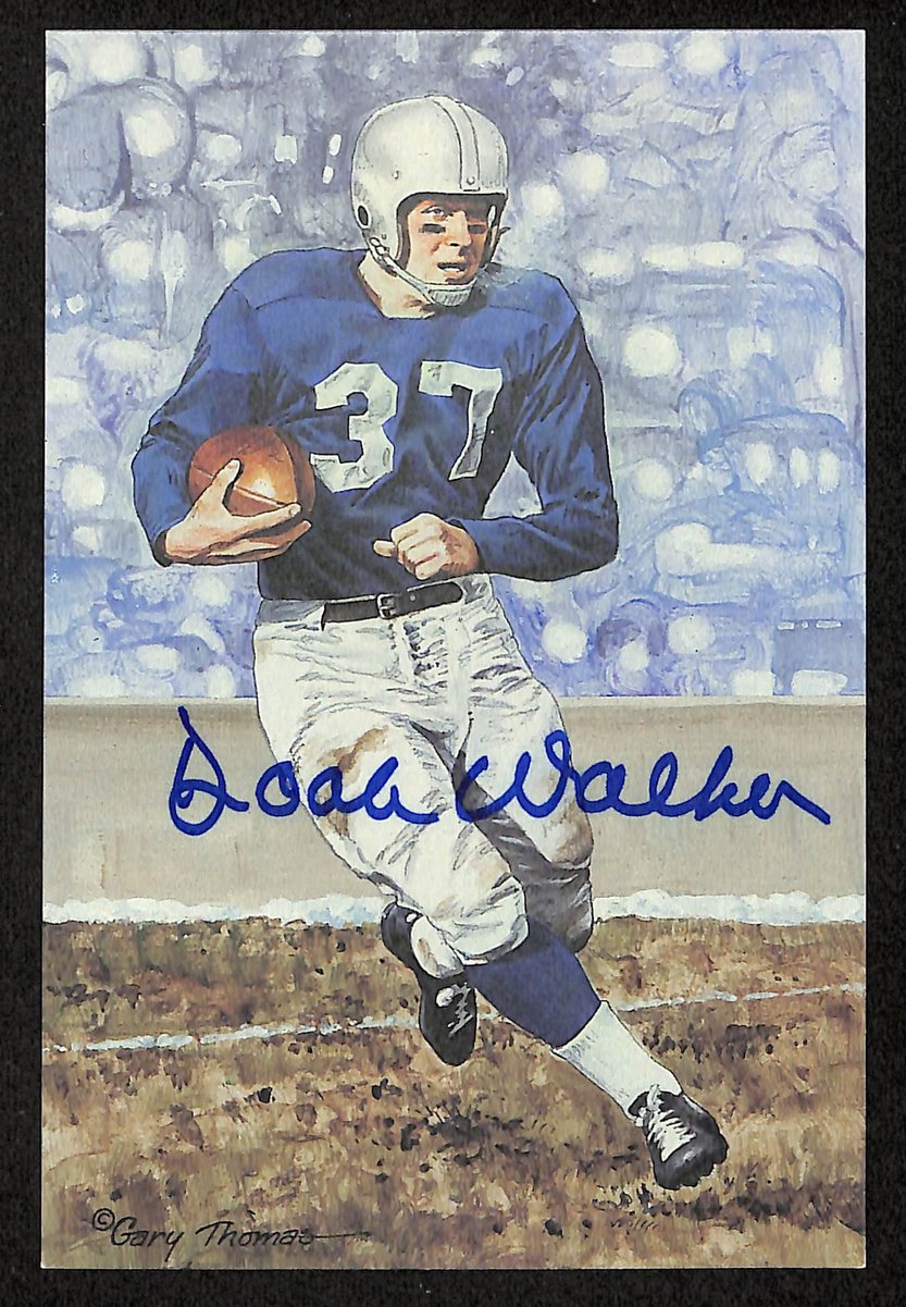 Doak Walker Signed/Auto 1993 GLAC/Goal Line Art Postcard Lions PSA/DNA 200360