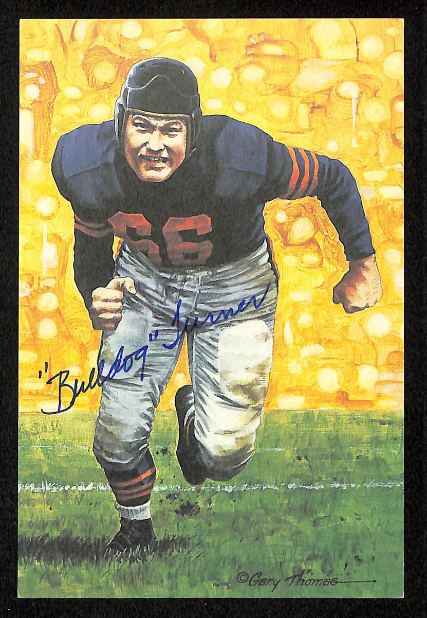 Clyde Turner Signed/Auto 1991 GLAC/Goal Line Art Postcard Bears PSA/DNA 200362