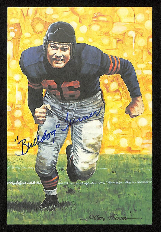 Clyde Turner Signed/Auto 1991 GLAC/Goal Line Art Postcard Bears PSA/DNA 200362