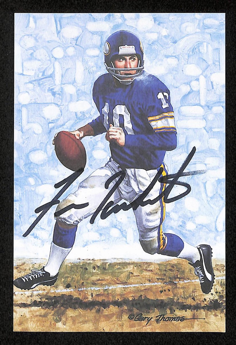 Fran Tarkenton Signed 1989 GLAC/Goal Line Art Postcard Vikings PSA/DNA 200363