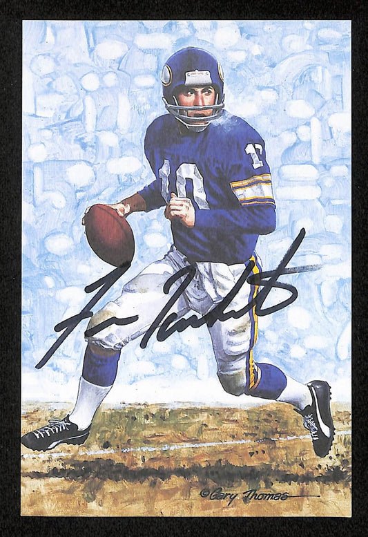 Fran Tarkenton Signed 1989 GLAC/Goal Line Art Postcard Vikings PSA/DNA 200363