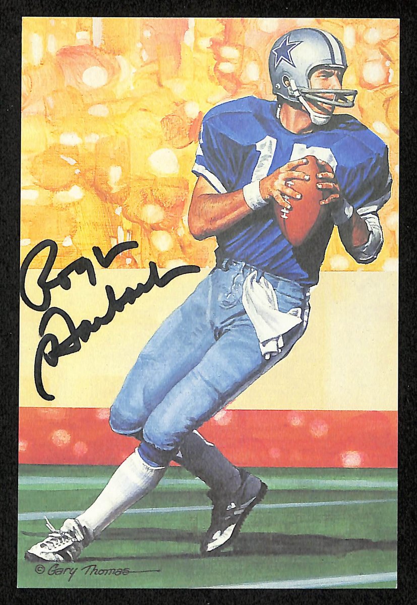 Roger Staubach Signed 1991 GLAC/Goal Line Art Postcard Cowboys PSA/DNA 200364