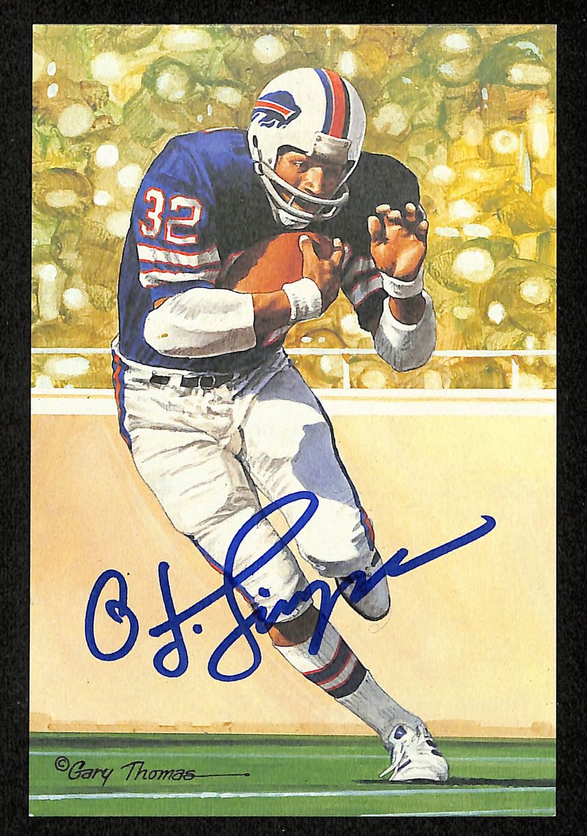 O.J. Simpson Signed/Auto 1994 GLAC/Goal Line Art Postcard Bills PSA/DNA 200368