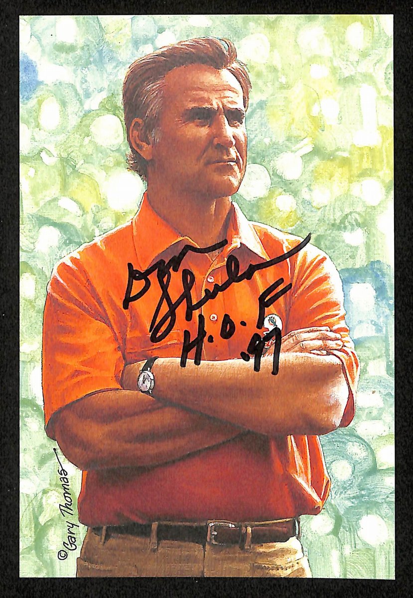 Don Shula Signed/Inscr 1997 GLAC/Goal Line Art Postcard Dolphins PSA/DNA 200369