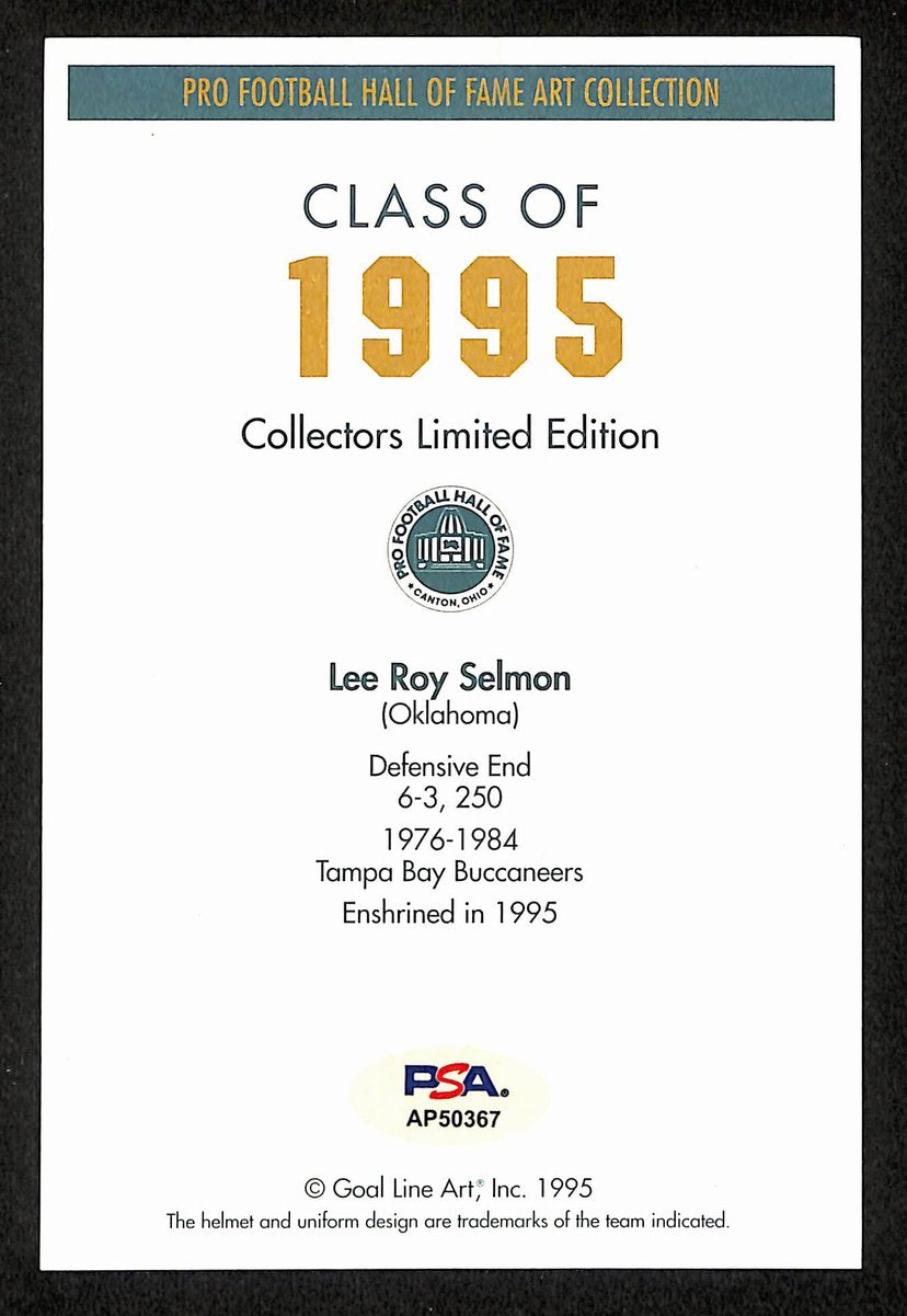 Lee Roy Selmon Signed/Auto 1995 GLAC/Goal Line Art Postcard Bucs PSA/DNA 200370