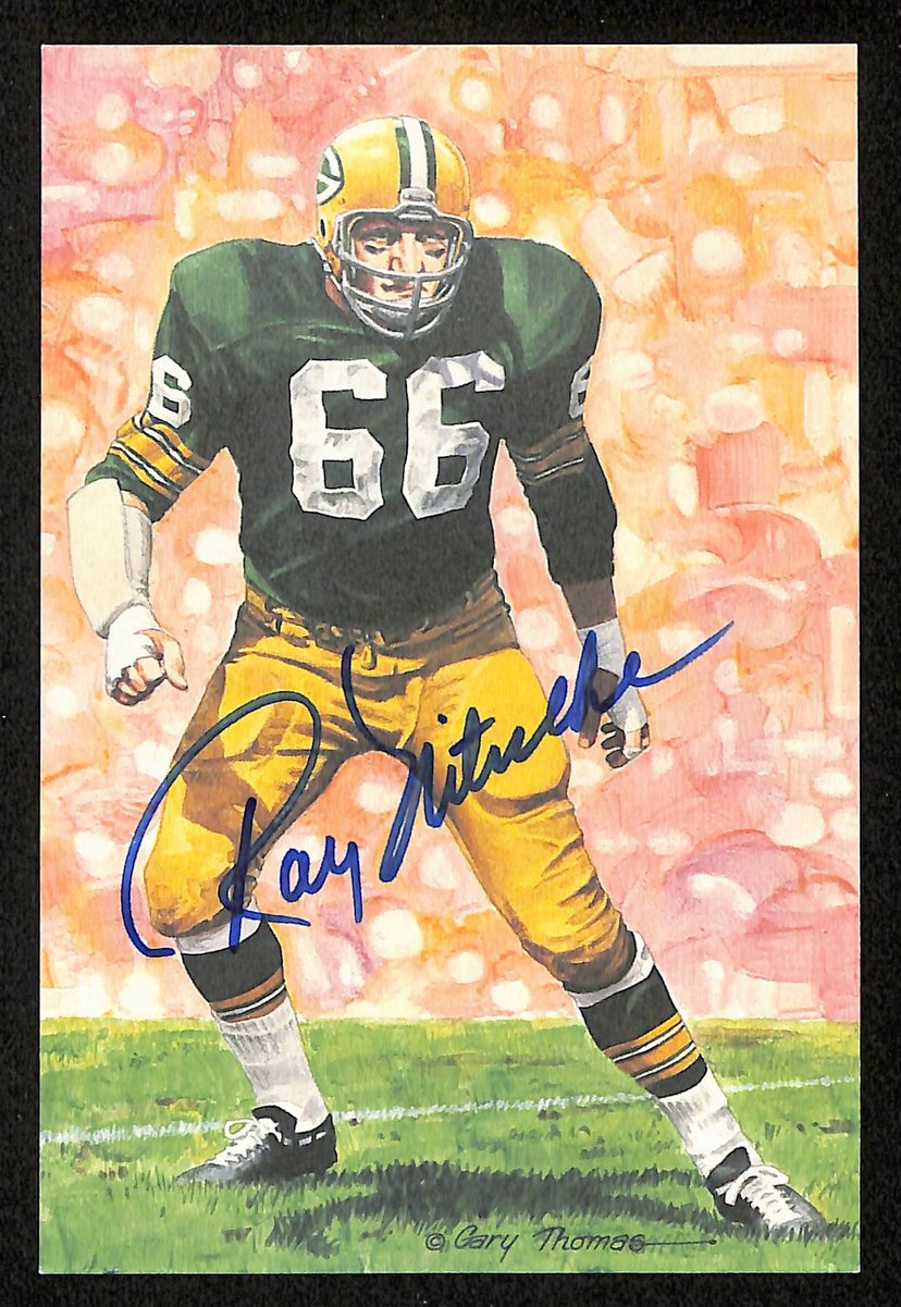 Ray Nitschke Signed/Auto 1990 GLAC/Goal Line Art Postcard Packers PSA/DNA 200373