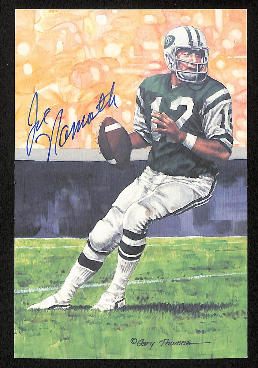 Joe Namath Signed/Auto 1990 GLAC/Goal Line Art Postcard NY Jets PSA/DNA 200375