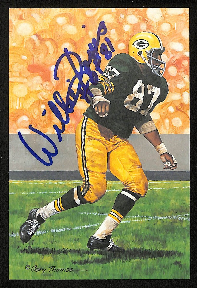 Willie Davis Signed/Auto 1994 GLAC/Goal Line Art Postcard Packers PSA/DNA 200382