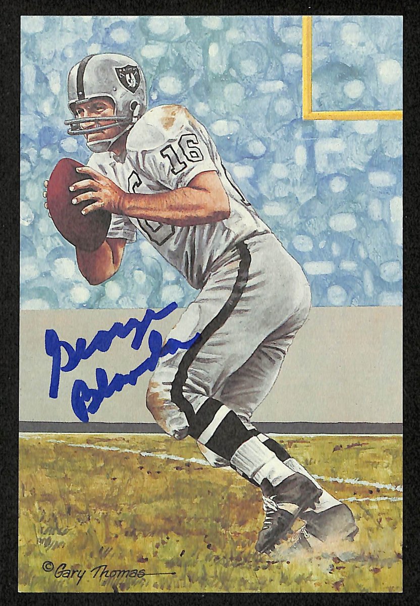 George Blanda Signed 1993 GLAC/Goal Line Art Postcard Raiders PSA/DNA 200383