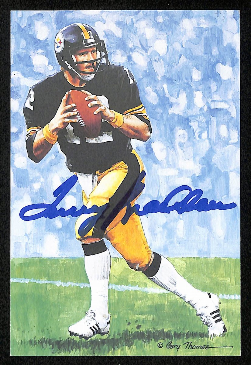Terry Bradshaw Signed 1989 GLAC/Goal Line Art Postcard Steelers PSA/DNA 200384