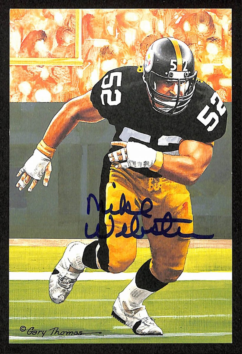 Mike Webster Signed 1997 GLAC/Goal Line Art Postcard Steelers PSA/DNA 200385