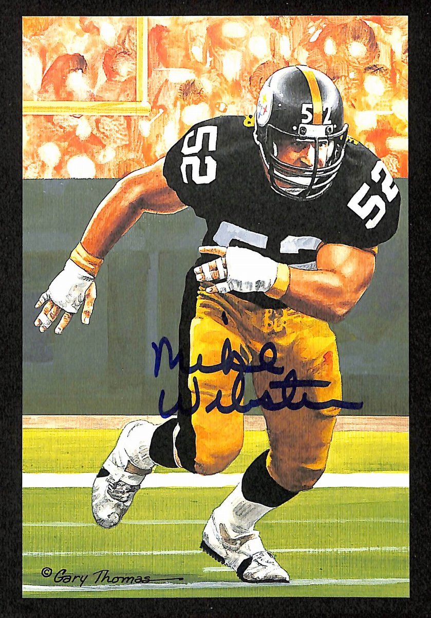 Mike Webster Signed 1997 GLAC/Goal Line Art Postcard Steelers PSA/DNA 200386