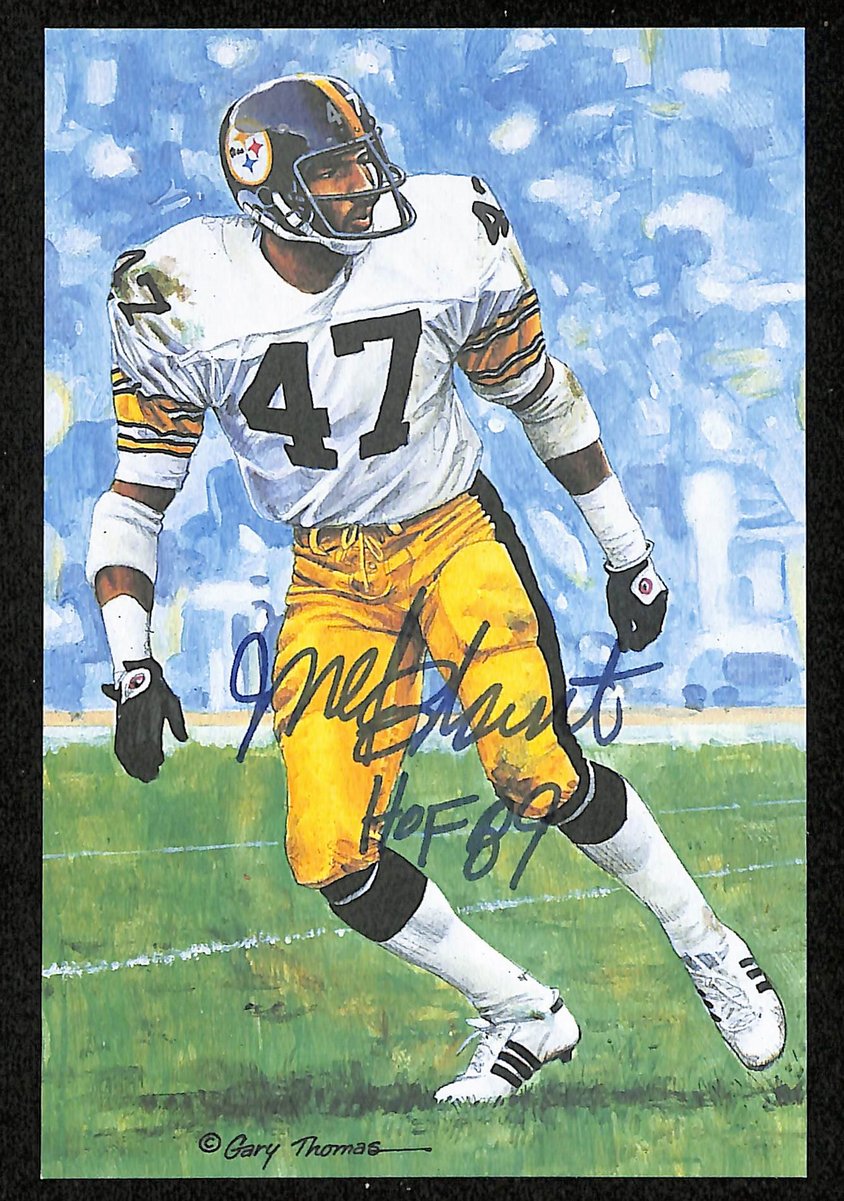 Mel Blount Signed 1989 GLAC/Goal Line Art Postcard Steelers JSA 200284