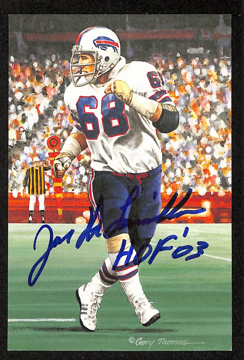 Jim DeLamielleure Signed/Inscr 2003 GLAC/Goal Line Art Postcard Bills SGC 200291