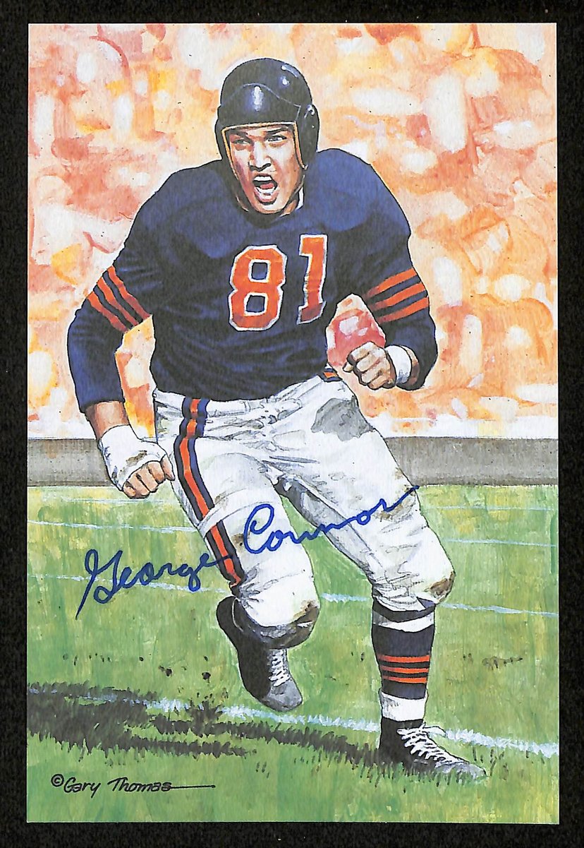George Connor Signed/Auto 1989 GLAC/Goal Line Art Postcard Bears JSA 200294