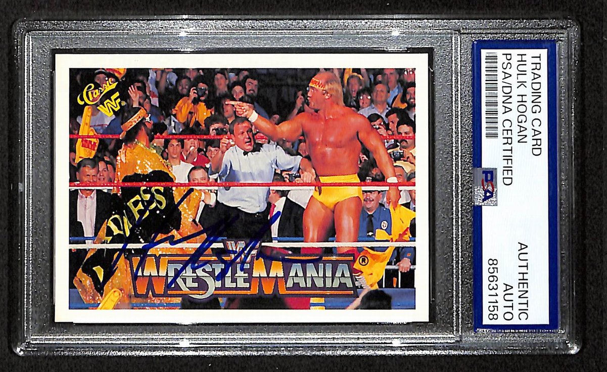 Hulk Hogan HOF Signed/Auto 1990 Classic Wrestlemania Card #102 PSA/DNA 200402
