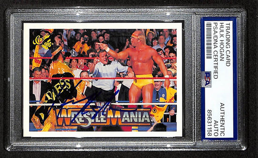 Hulk Hogan HOF Signed/Auto 1990 Classic Wrestlemania Card #102 PSA/DNA 200402