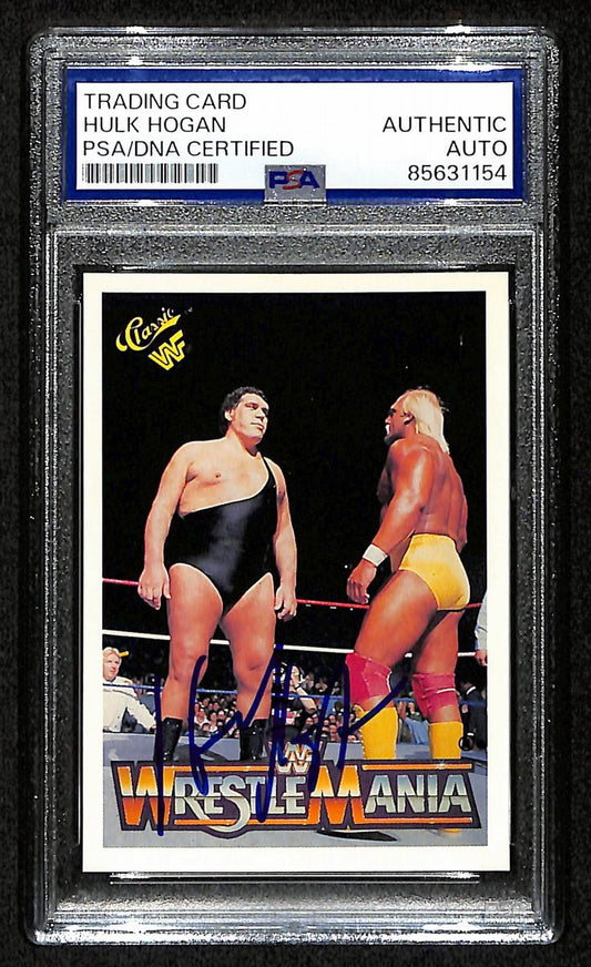 Hulk Hogan HOF Signed/Auto 1990 Classic Wrestlemania Card #19 PSA/DNA 200403