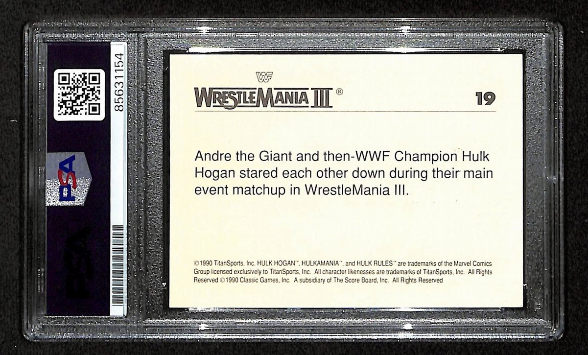 Hulk Hogan HOF Signed/Auto 1990 Classic Wrestlemania Card #19 PSA/DNA 200403