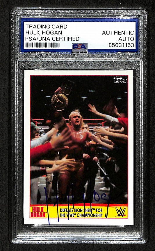 Hulk Hogan HOF Signed/Auto 2015 Topps Wrestlemania Card #1/40 PSA/DNA 200404