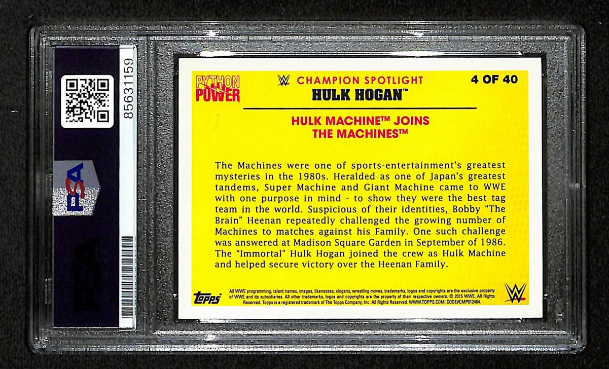 Hulk Hogan HOF Signed/Auto 2015 Topps Wrestlemania Card #4/40 PSA/DNA 200405