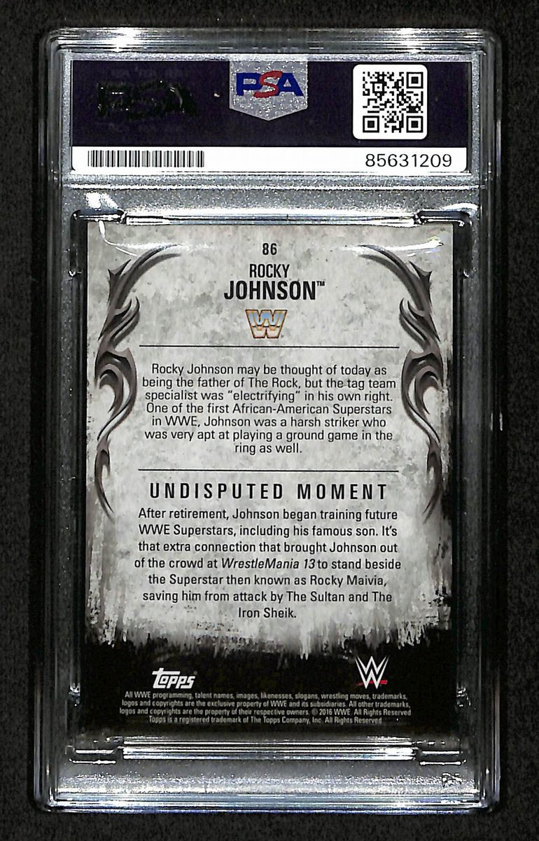 Rocky Johnson Signed/Autographed 2016 Topps WWE Card #86 PSA/DNA 200406