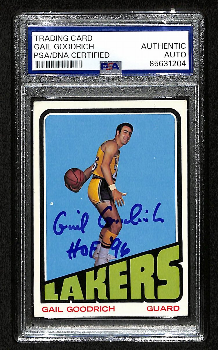 Gail Goodrich HOF Signed/Inscr 1972-73 TOPPS Card #50 Lakers PSA/DNA 200412