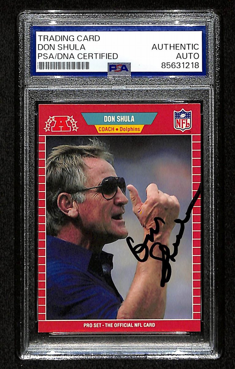Don Shula HOF Signed/Auto 1989 Pro Set Card #225 Dolphins PSA/DNA 200424