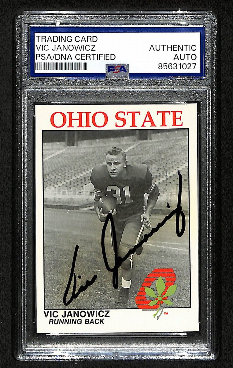 Vic Janowicz Signed/Auto 1988 Kroger Ohio State Card #NNO PSA/DNA 200425