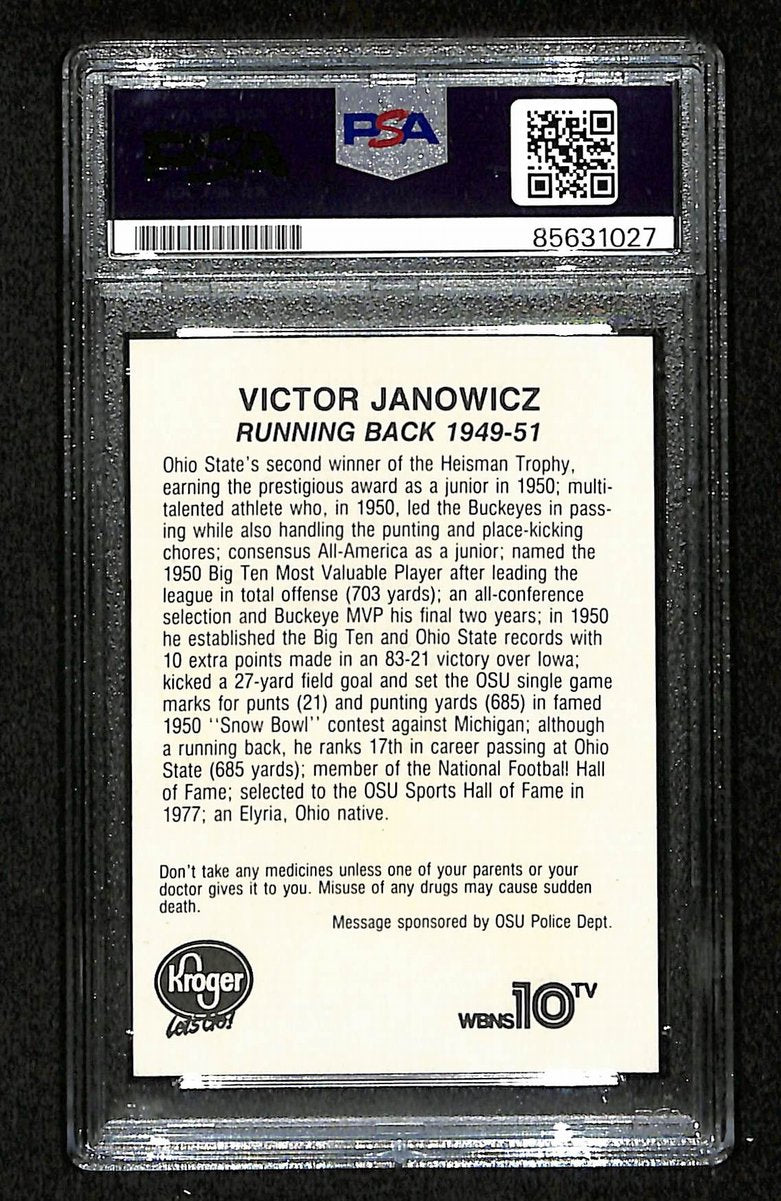 Vic Janowicz Signed/Auto 1988 Kroger Ohio State Card #NNO PSA/DNA 200425