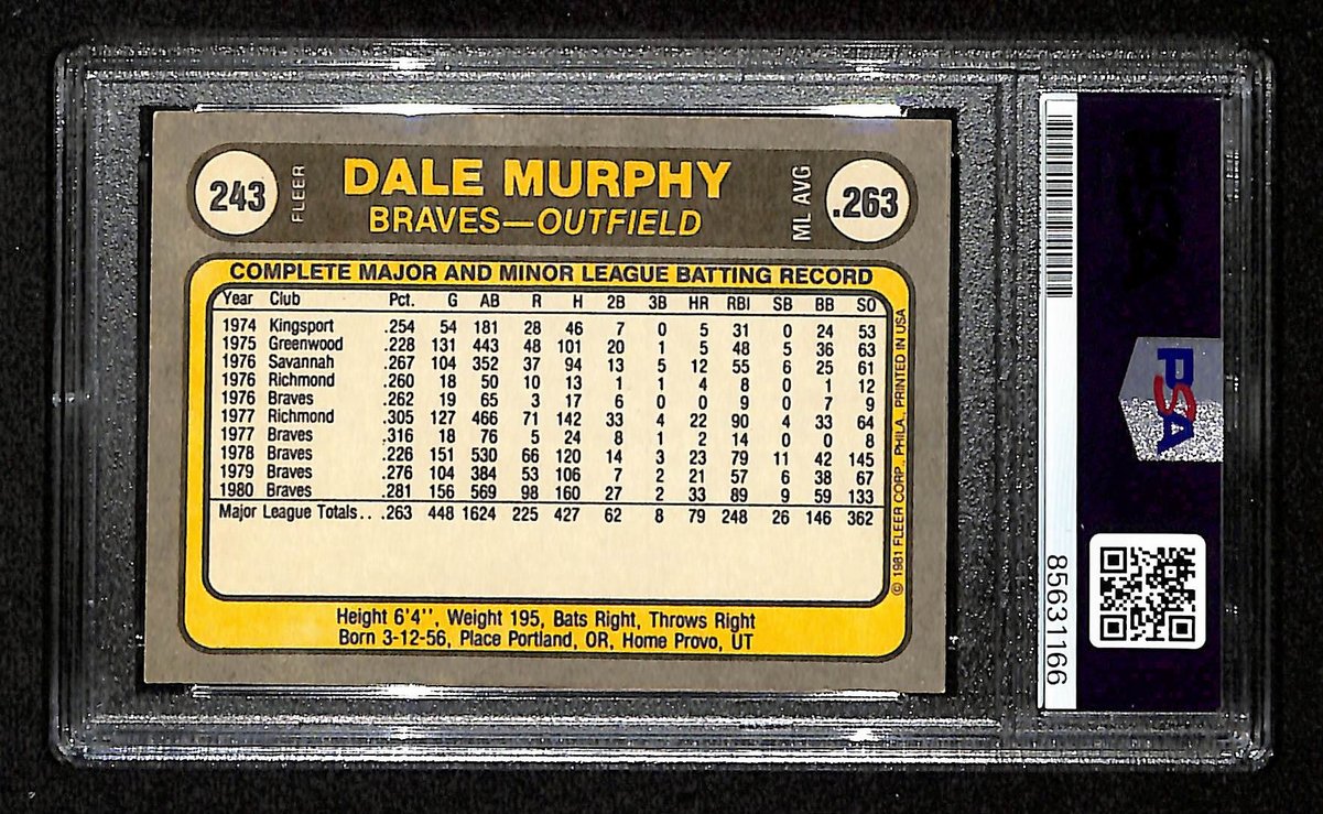 Dale Murphy Signed/Auto 1981 Fleer Card #263 Atlanta Braves PSA/DNA 200427
