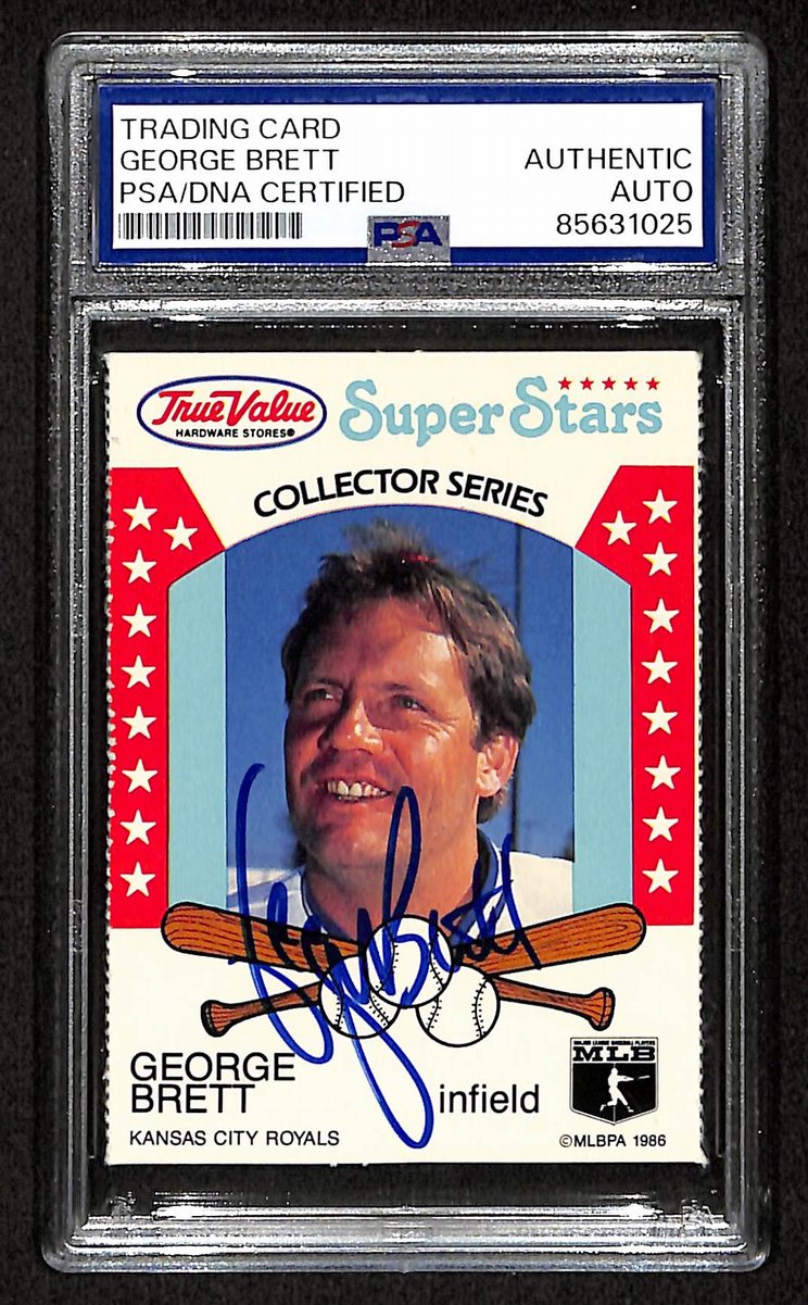 George Brett HOF Signed/Auto 1986 True Value Card #17 Royals PSA/DNA 200428