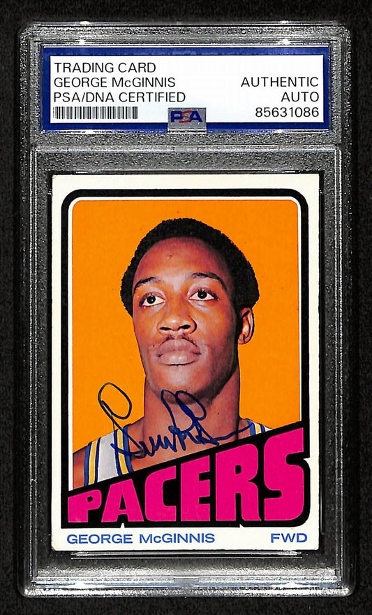 George McGinnis HOF Signed 1972-73 TOPPS RC Card #183 Pacers PSA/DNA 200443
