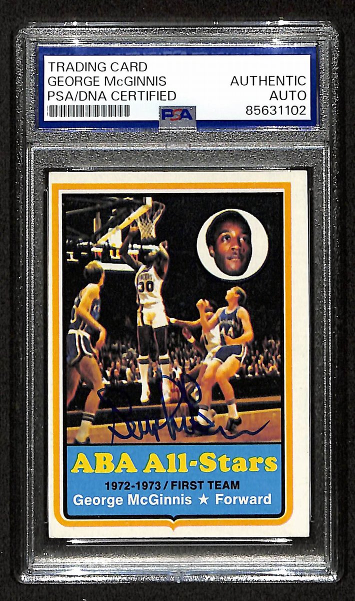 George McGinnis HOF Signed 1973-74 TOPPS Card #180 Pacers PSA/DNA 200444